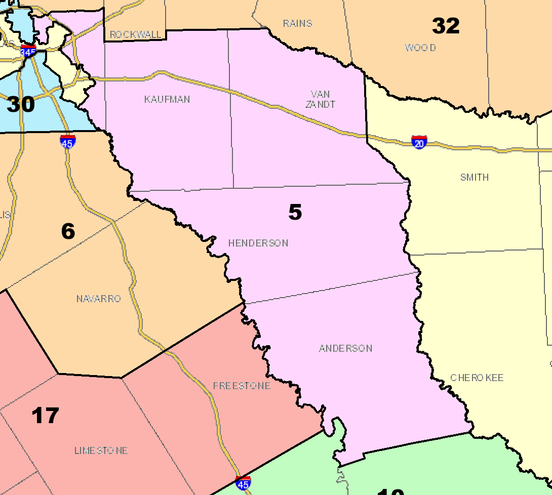Map of Texas's 5th Congressional District